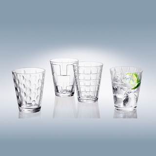 *"Dressed Up", clear water glasses, 4-pieces. While stock lasts. Cannot be combined with other disocunts. (RRP €27.90 | outlet price €19.50)