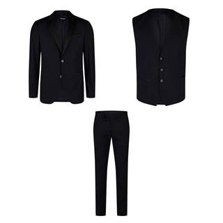 Blazer (RRP €219.99 | Outlet price €153.99 | Now 106.99) Vest (RRP €99.99 | Outlet price €69.99 | Now €48.99) Trousers (RRP €109.99 I Outlet price €76.99 I Now €57.99)