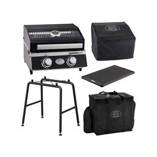 BBQ-Portable VIDERO G2-P 50mbar incl. grill plate, base frame, cover hood and carrybag | RRP € 568,60