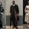 Three people wearing a variety of AW26 trench coat styles