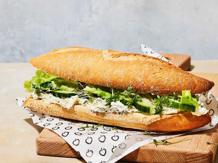 A fresh panini sandwich