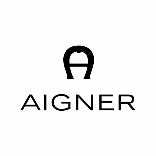 Aigner logo in black and white