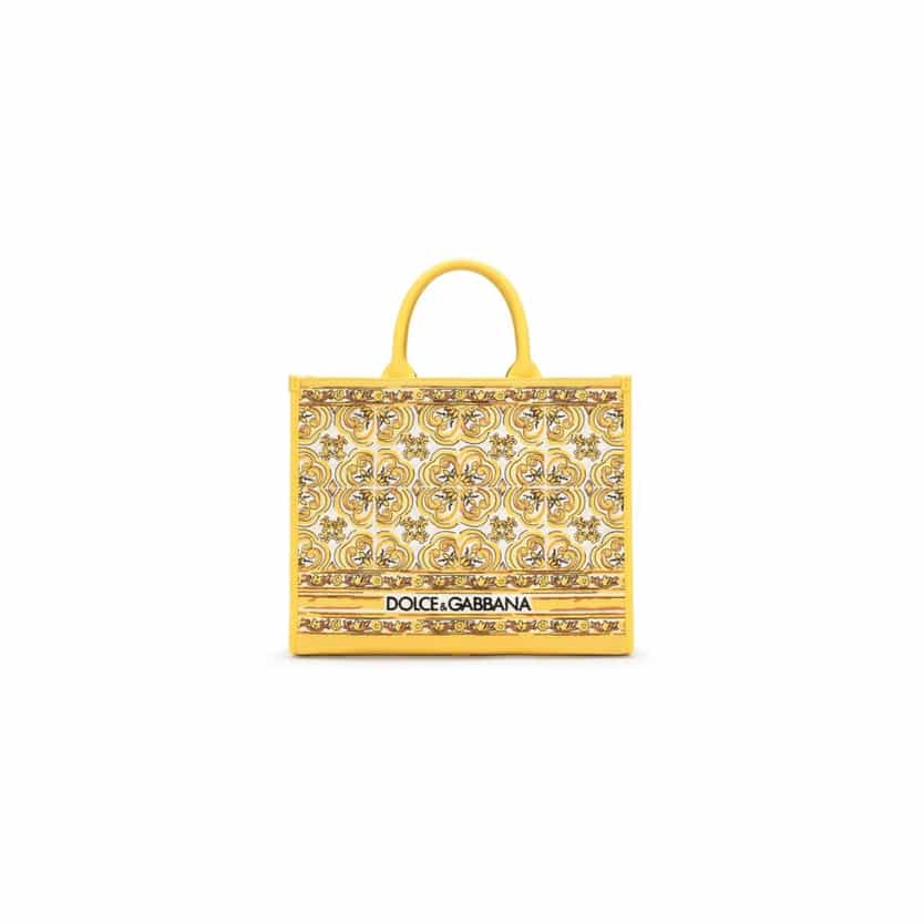 Majolica shopper in cotton canvas