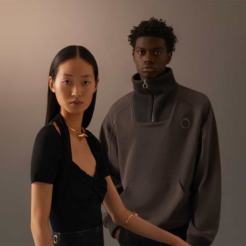 Trussardi woman and man in modern fashion