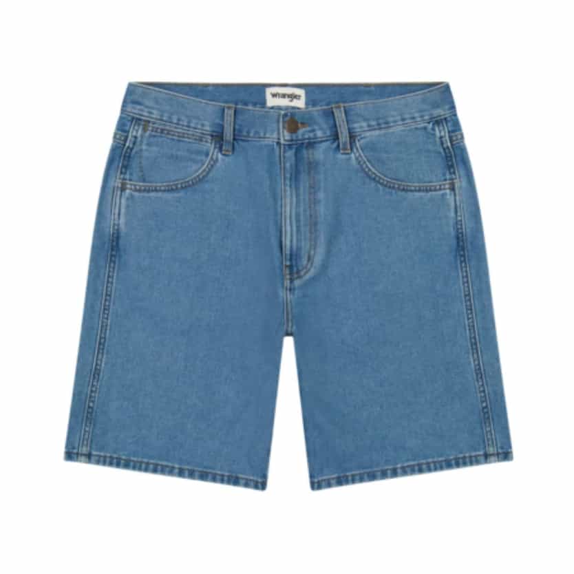 Image of blue Wrangler shorts