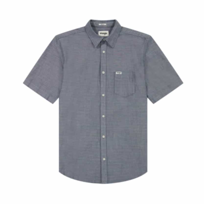 Image of a short sleeved gray Wrangler jacket