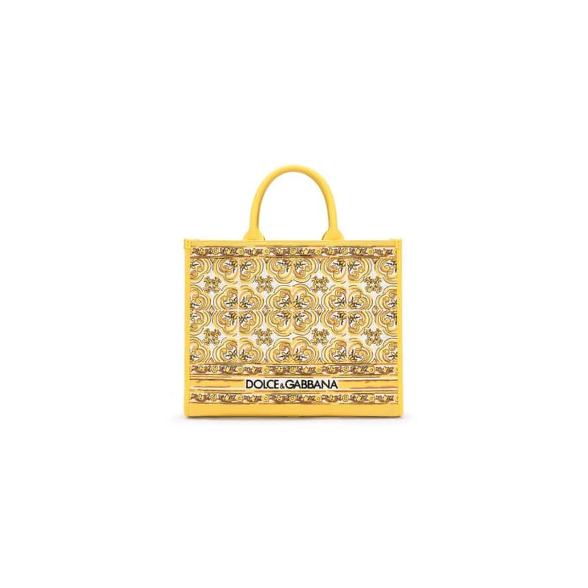 Majolica shopper in cotton canvas