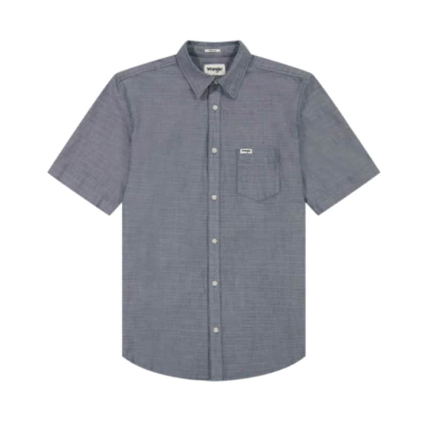 Image of a short sleeved gray Wrangler jacket