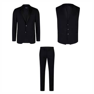 *Build your own 3-piece suit (jacket, waistcoat, pants) in black or dark blue. Items also available separated. While stock last. Cannot be combined with other discounts or promotions. 