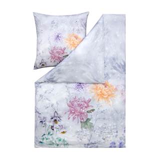 *Flannel bedding, "Dahlia", size; 135x200 + 80x80 cm, Farbe; silver, 100% cotton. (RRP €69.95 | Outlet €48.95)