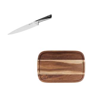 Tefal Jamie Oliver wooden cutting board + Jamie Oliver cooking knife
