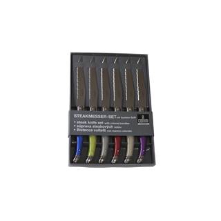 Steak knife set 6 pieces with colorful handles “Collini” | RRP € 14,99