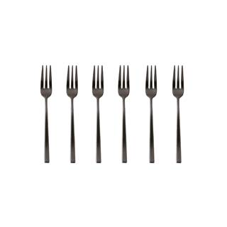 Cake forks, ROCK stainless steel in black, 6 pieces