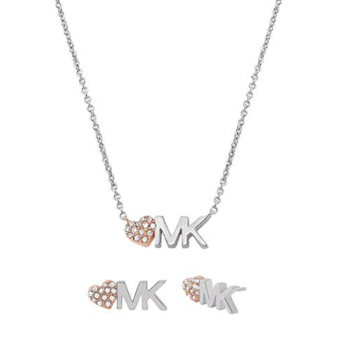 MK Fashion two-tone SET- Earrings & Necklace