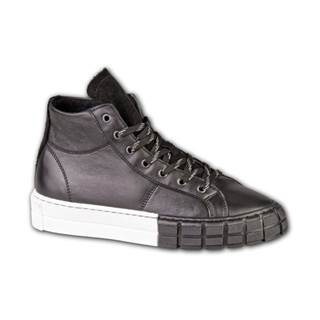 Outlet price €119.90 - Women mid high leather Sneaker - nero - D91090