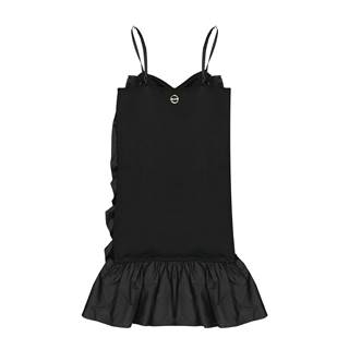 Outlet price €180 - Short Black ruffle Dress