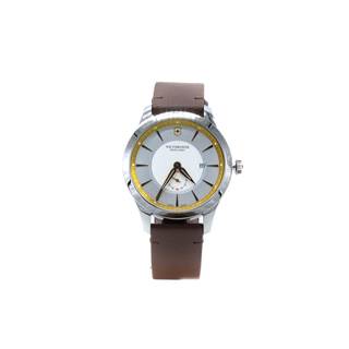 Outlet price €377.30 - Alliance large, silver 2-tones dial, brown leather strap (as long as stocks will last)