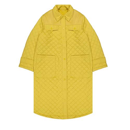 Coat woven in 3 colours (yellow)