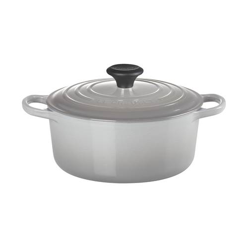 Round casserole 24cm mist grey of enameled cast iron